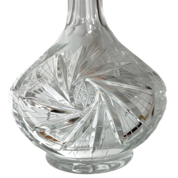 Vintage Cut Glass Decanter Pinwheel Hobstar Pattern - Picture 2 of 9